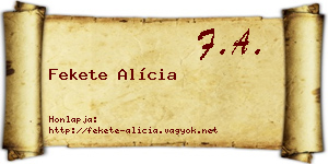 Fekete Alícia névjegykártya